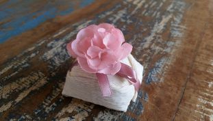 Mini Flores para Bem Casados / Tecido - Mini Peônia - Pct com 50 Unidades