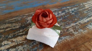 Mini Flores para Bem Casados / Tecido - Mini Rosa - Pct com 50 Unidades