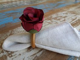 Porta Guardanapos / Flores de Tecido - Botão de Rosa - Pct com 24 Unidades