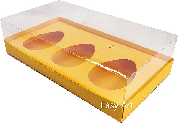 Caixa Ovo de Colher 3x 150g - Pct com 10 Unidades - Laranja Claro