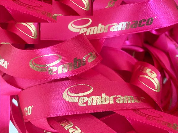 Fita De Cetim Personalizada 30mm - 50 Metros / Pink