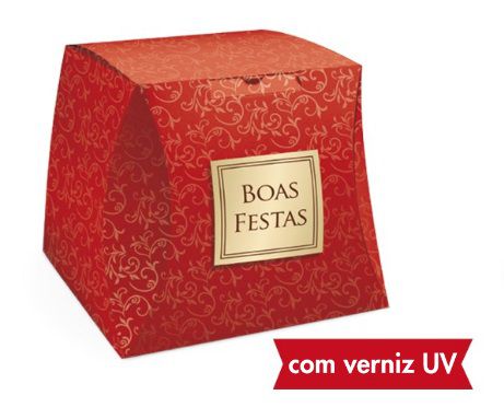 Caixa para Mini Panetone 100g / Modelo Boas Festas