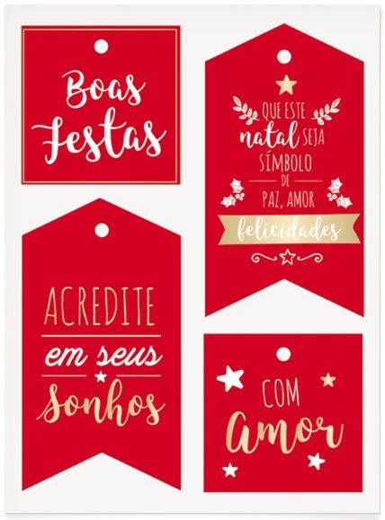 Tags para Composê Destacáveis - Natal Mágico / Pacote com 03 Unidades