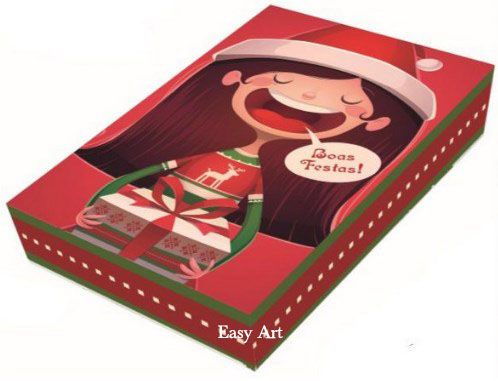 Caixa para 12 Brigadeiros com Berço - Boas Festas Mamãe Noel