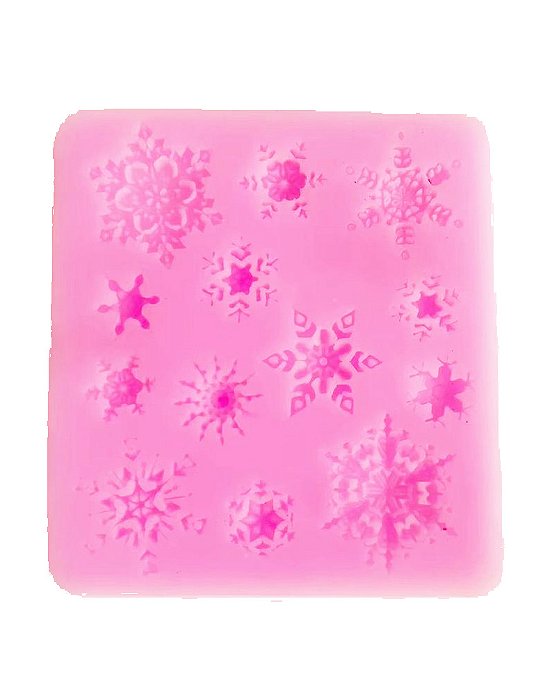 Moldes de Silicone Flocos de Neve - 8x8x0,5cm
