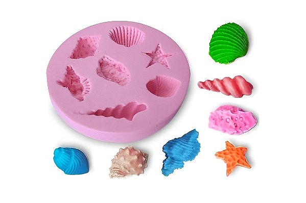 Moldes de Silicone Modelo Conchas - 7,5 x 1cm