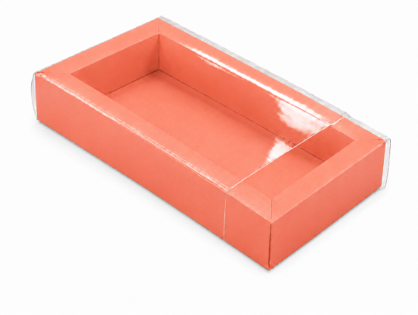 Caixa para 8 Brigadeiros / Tampa Transparente 20,2x12x3,5 - Pct com 10 Unidades