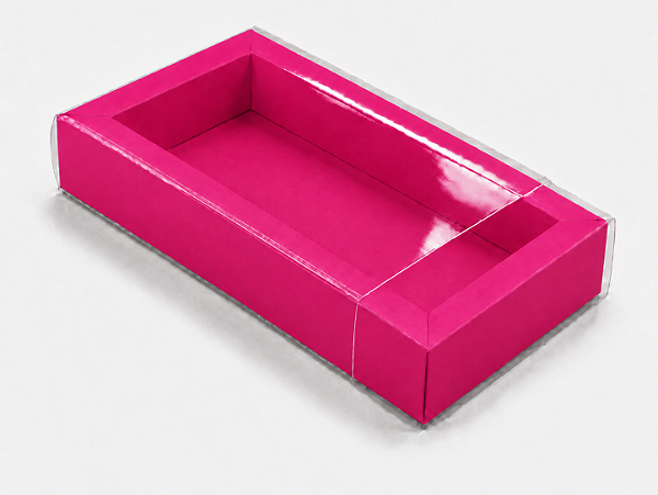 Caixa para 8 Brigadeiros / Tampa Transparente 20,2x12x3,5 - Pct com 10 Unidades