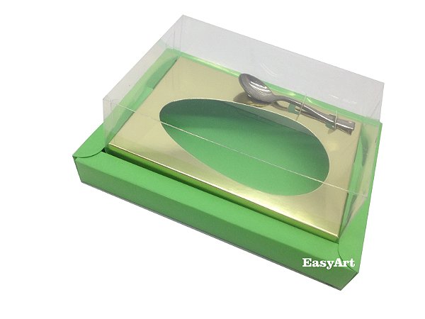 Caixa para Ovos de Colher 350g Verde Pistache / Dourado