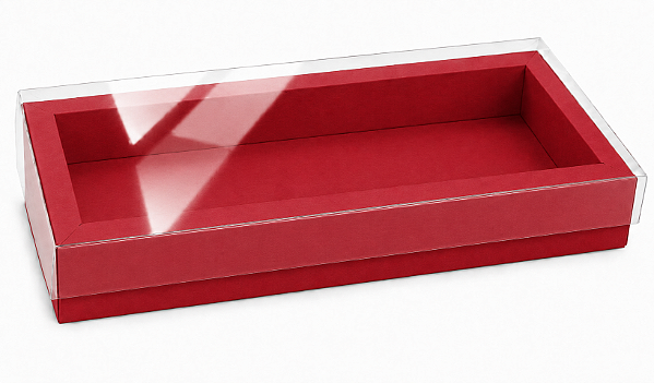 Caixa para 12 Brigadeiros / Tampa Transparente 27x12x3,5 - Pct com 10 Unidades
