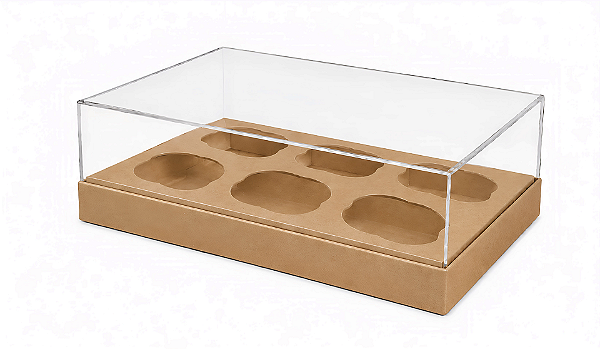 Caixas para 6 Mini Cupcakes - Pct com 10 Unidades