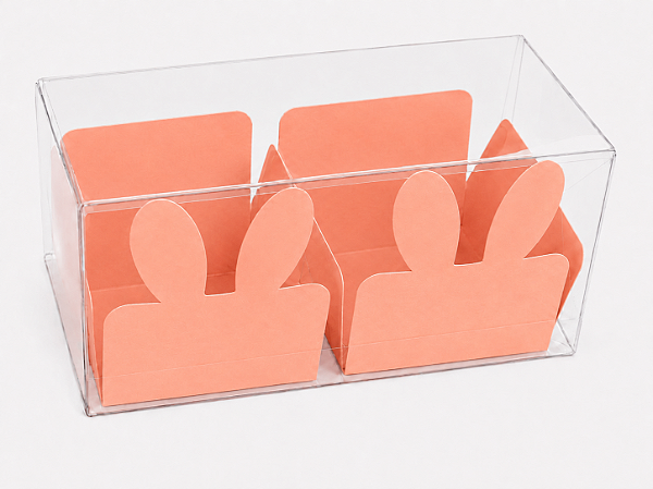 Caixa Clean 2 Doces com Forminha de Orelinha Páscoa Cores - 10 unidades