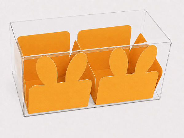 Caixa Clean 2 Doces com Forminha de Orelinha Páscoa Cores - 10 unidades