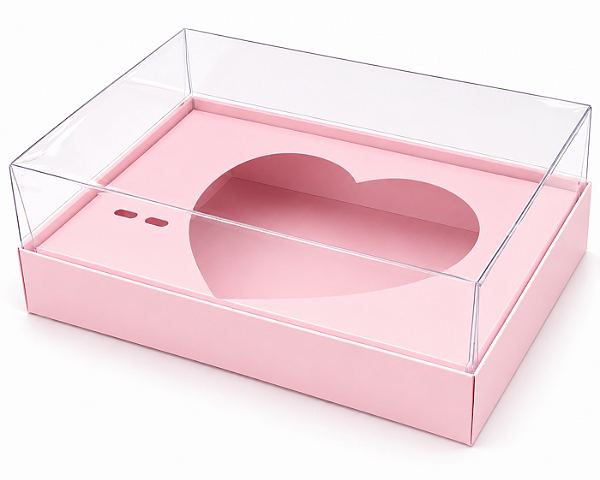Caixa Coração de Colher / 500g - Rosa Claro - Pct com 10 Unidades