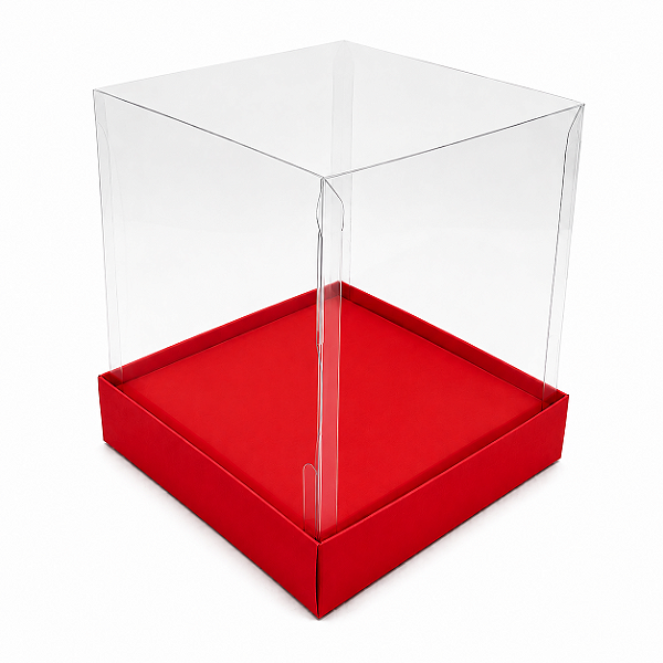 Caixinha para Mini Bolos / Mini Panetone com Berço 10x10x15 - Pct com 10 Unidades