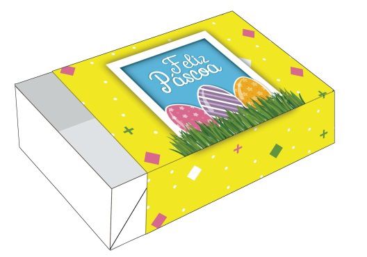 Caixa 06 Brigadeiros - Feliz Páscoa - 12x8x3,7