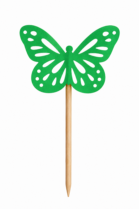 Toppers / Tags para Cupcakes Borboleta Verde - Pct com 12 unidades