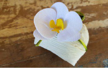 Mini Flores para Bem Casados / Tecido - Mini Orquídea - Pct com 50 Unidades
