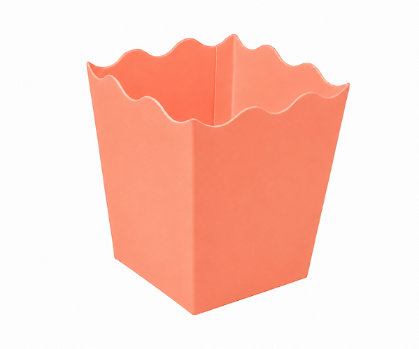 Mini Cachepô / Caixa para Pipoca Salmão 5x5x7 - Pct com 10 Unidades
