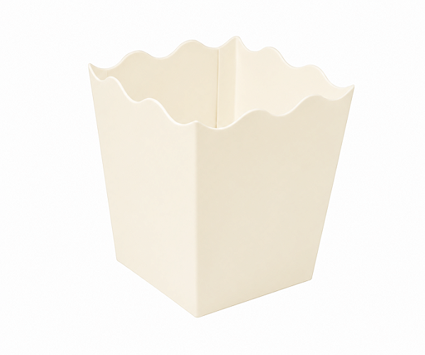 Mini Cachepô / Caixa para Pipoca Marfim 5x5x7 - Pct com 10 Unidades