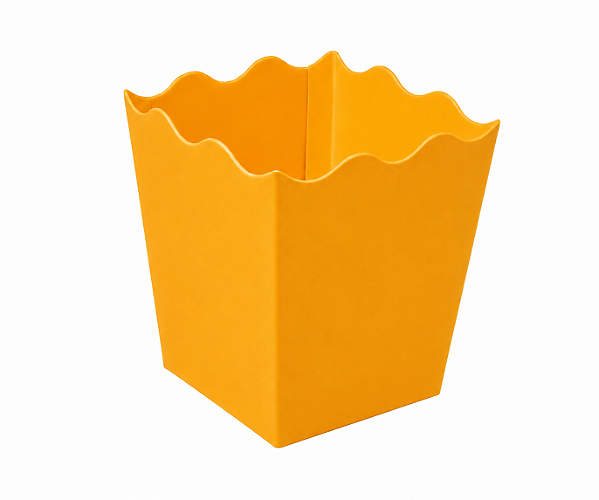 Mini Cachepô / Caixa para Pipoca Laranja Claro 5x5x7 - Pct com 10 Unidades
