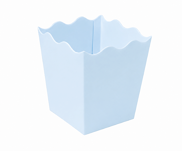 Mini Cachepô / Caixa para Pipoca Azul Claro 5x5x7 - Pct com 10 Unidades