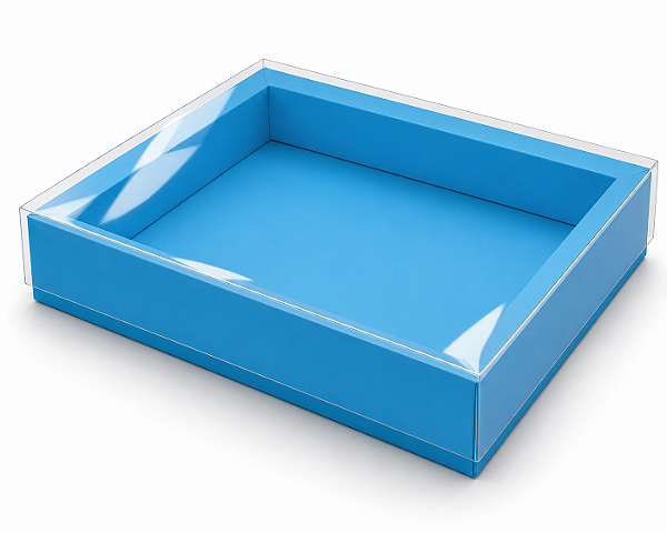 Caixa para 20 Brigadeiros / Tampa Transparente 21,5x18x3,5  - Pct 10 Unidades