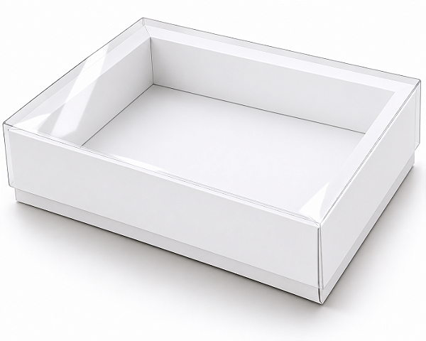 Caixa para 20 Brigadeiros / Tampa Transparente 21,5x18x3,5  - Pct 10 Unidades