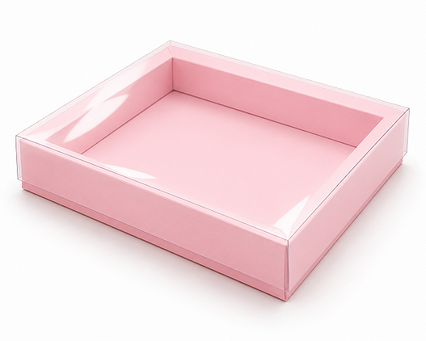 Caixa para 20 Brigadeiros / Tampa Transparente 21,5x18x3,5  - Pct 10 Unidades