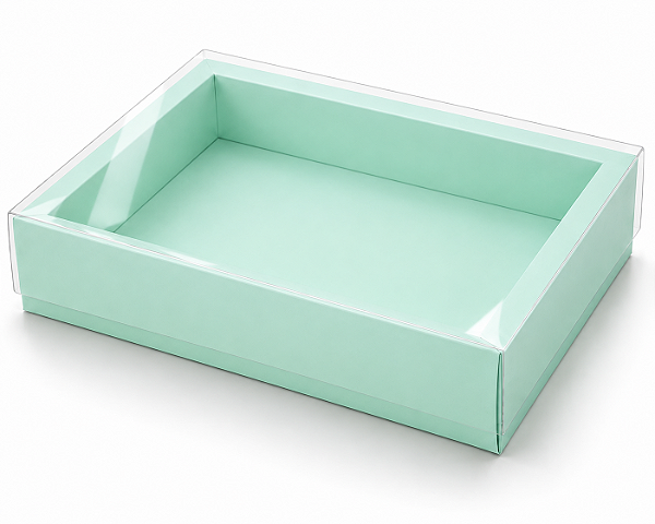 Caixa para 20 Brigadeiros / Tampa Transparente 21,5x18x3,5  - Pct 10 Unidades