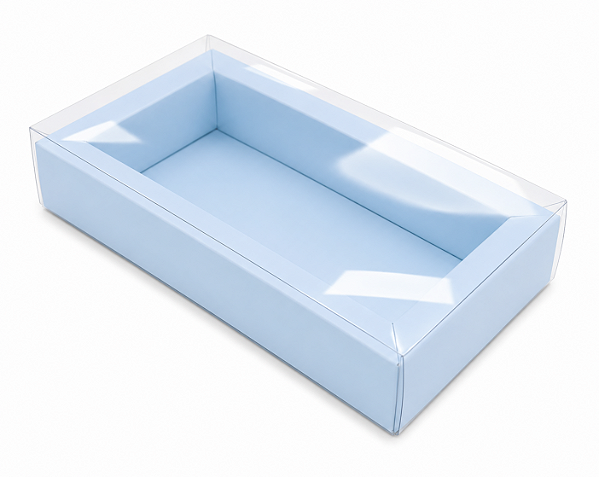 Caixa para 8 Macarons Deitados / Tampa Transparente - Pct com 10 Unidades