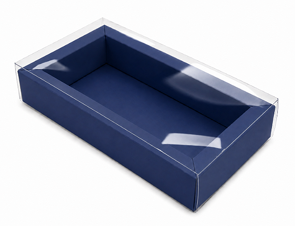 Caixa para 8 Macarons Deitados / Tampa Transparente - Pct com 10 Unidades