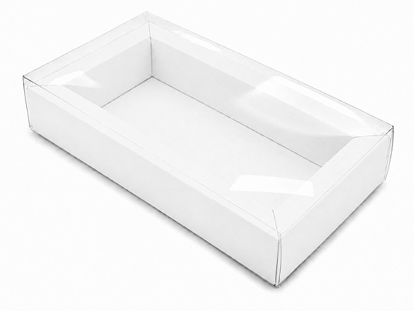 Caixa para 8 Macarons Deitados / Tampa Transparente - Pct com 10 Unidades