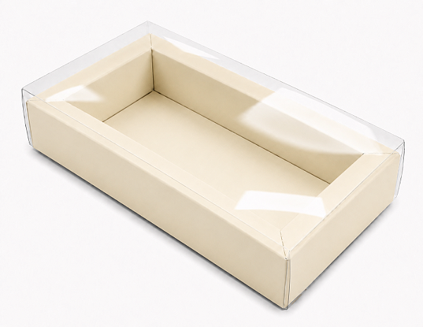 Caixa para 8 Macarons Deitados / Tampa Transparente - Pct com 10 Unidades