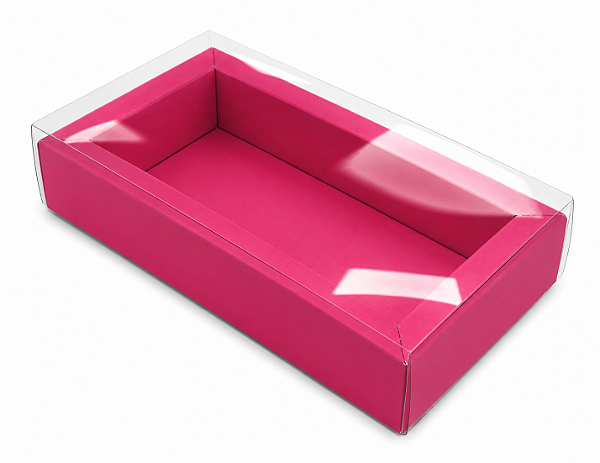 Caixa para 8 Macarons Deitados / Tampa Transparente - Pct com 10 Unidades