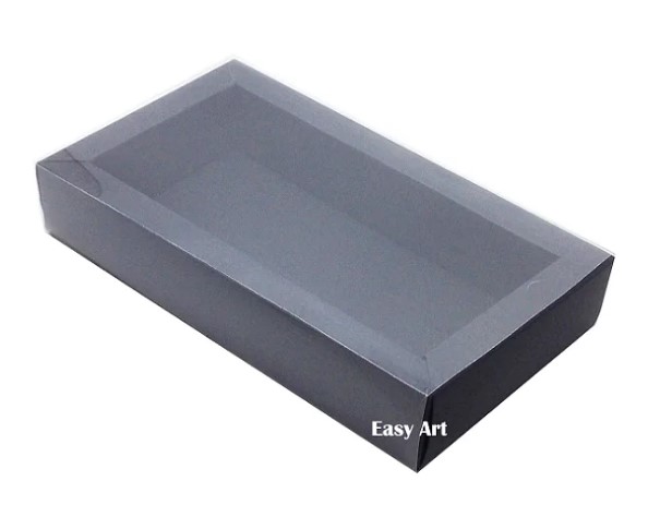 Caixa para 8 Macarons Deitados / Tampa Transparente - Pct com 10 Unidades