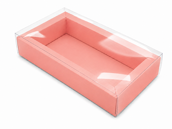 Caixa para 8 Macarons Deitados / Tampa Transparente - Pct com 10 Unidades