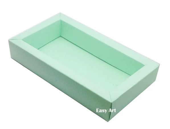 Caixa para 8 Macarons Deitados / Tampa Transparente - Pct com 10 Unidades