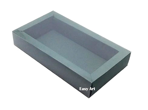 Caixa para 8 Macarons Deitados / Tampa Transparente - Pct com 10 Unidades