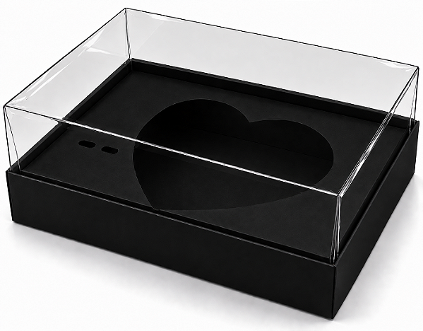 Caixa Coração de Colher 250g - Preto - Pct com 10 Unidades