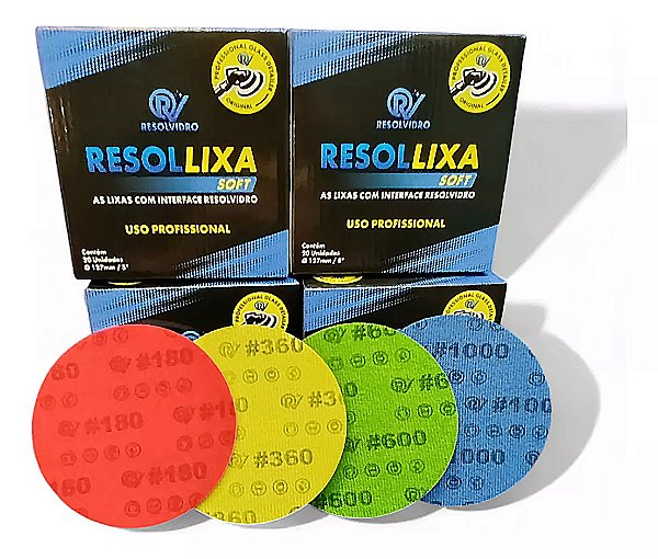 Kit De Lixas Para Polimento De Vidro Resolvidro 5 Polegadas