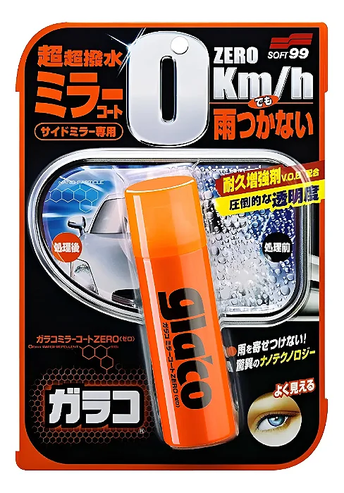 Glaco Zero Soft99 Repelente Agua Espelho Retrovisor Câmera ré
