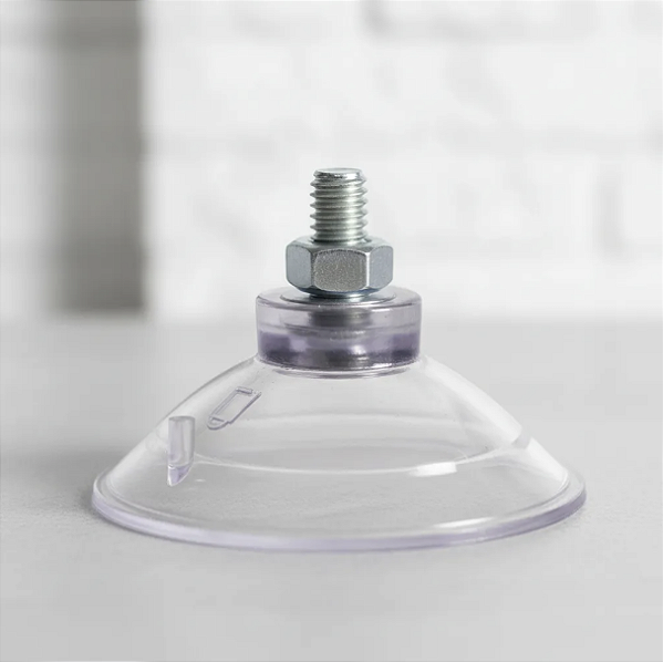 Ventosa 65mm Transparente com Parafuso