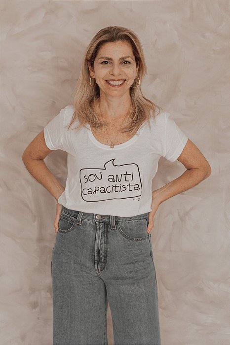 Camiseta Baby Look em Malha PET Reciclada - Anticapacitista
