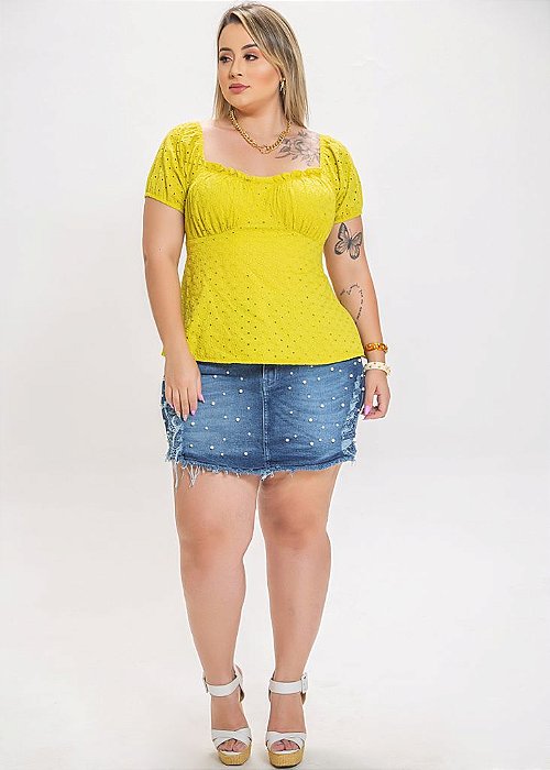 blusa lese plus size