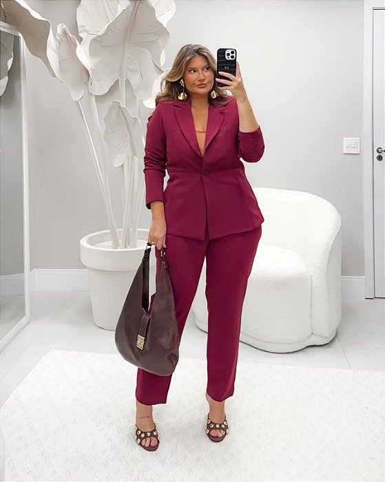 Blazer Classy Bordo Plus Size