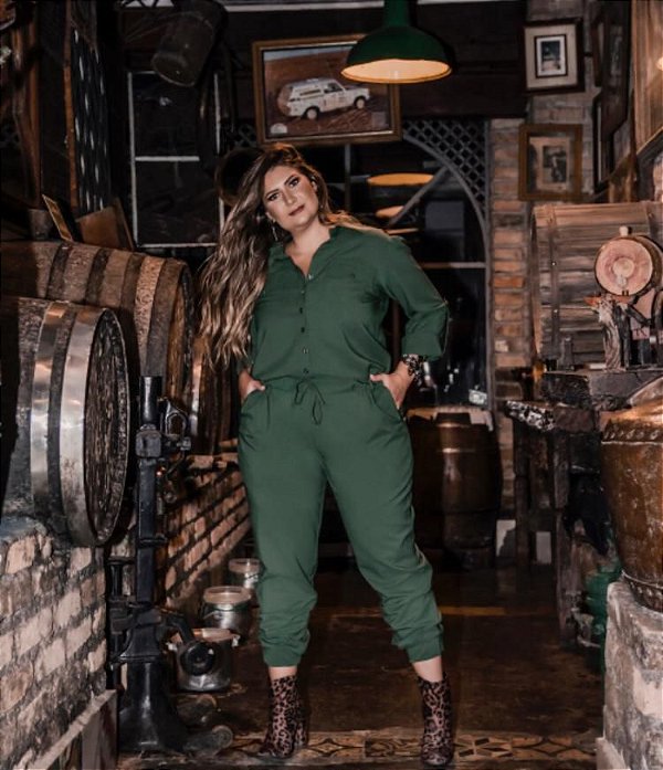 macacão longo social plus size