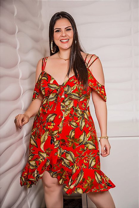 vestido plus size decotado