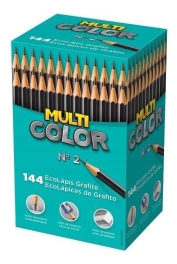 Lapis  n°2 multi color 144 unidades