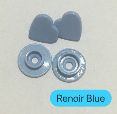 Botão de Pressão Coração Renoir Blue (pct 10)